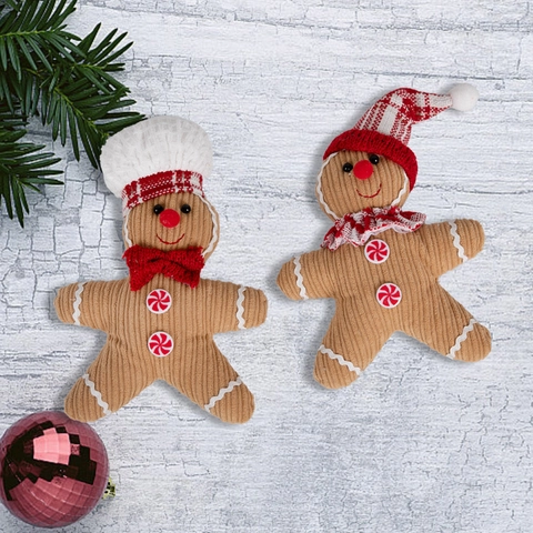 Christmas Gingerbread Man Plush Hanging Ornament Cute Cartoon Doll For Christmas Tree Window Display Festive Home Decoration Gift