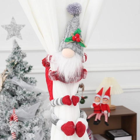 Weihnachts Gnom Gardinenhalter Gestrickte Gesichtlose Puppe Rudolph Schnalle Festliche Heimdekoration Plüsch Ornamente