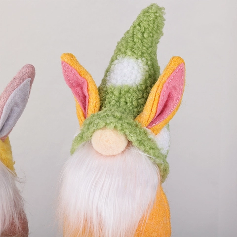 Poupée en Peluche Gnome de Pâques Avec Oreilles de Lapin Ornement Sans Visage Décoration de Table Pour Fête de Printemps
