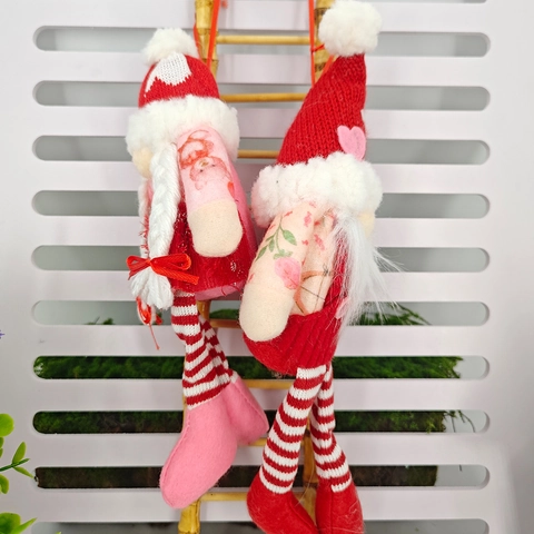 Valentine's Day Gnome Plush Doll Decoration Bow Heart Rudolph Faceless Doll Hanging Ornament For Home Party Festive Gift