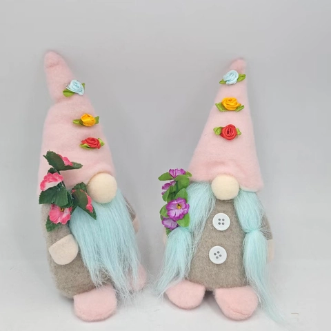 Gnomo per la Festa della Mamma Bambola senza Volto Fatto a Mano Rosa Peluche Gnomo con Fiori Ornamento da Scrivania Casa Regalo