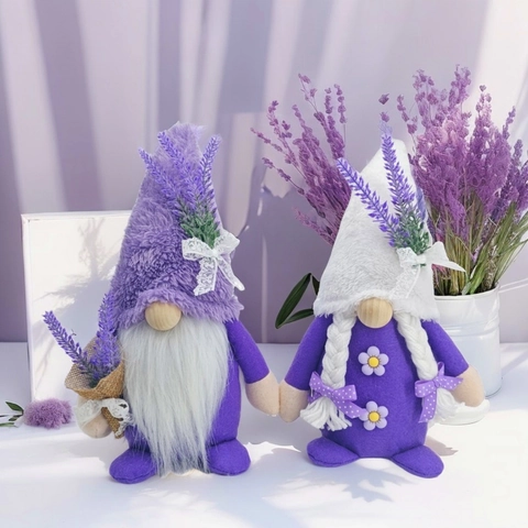 Lavendel Frühling Zwerg Plüsch Gesichtsloser Zwerg Nordisch Rudolph Heimdeko Violett Weiß Blumen Thema Party Geschenk