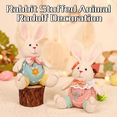 Easter Rabbit Plush Doll Faceless Gnome Rudolf Hanging Ornament For Home Party Decoration Soft Knitted Bunny Toy Gift