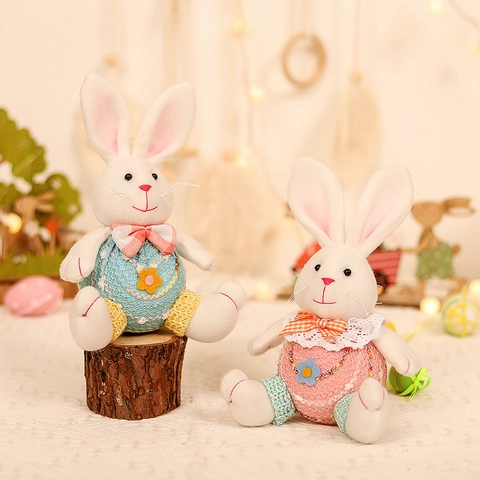 Easter Rabbit Plush Doll Faceless Gnome Rudolf Hanging Ornament For Home Party Decoration Soft Knitted Bunny Toy Gift
