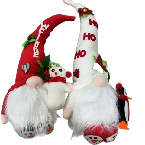 Gnomes de Noël Peluche Poupée sans Visage Avec Bonhomme de Neige Pingouin Décorations Chapeau Long Elfe Nain Ornements Table