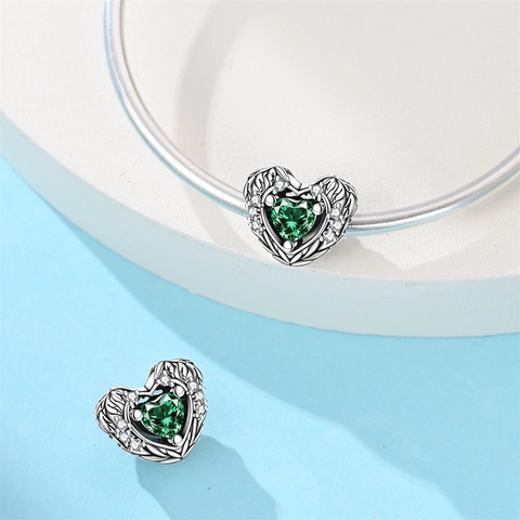 Silver Plated Copper Heart Wish Bottle Charms Beads For DIY Bracelets Jewelry Zirconia Enamel Hollow Bead Accessory Women Gift
