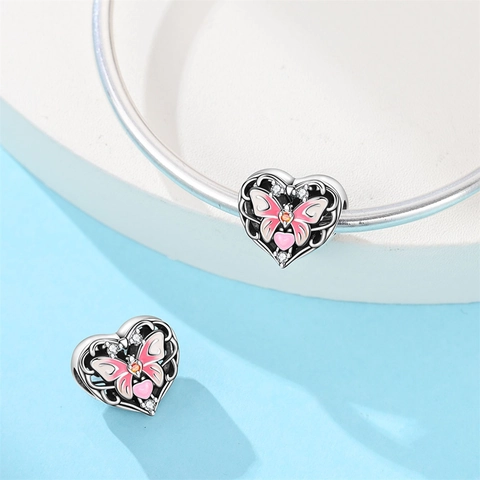 Luminous Starry Moon Wish Bottle Lobster Crab Angel Dangle Charms 925 Sterling Silver Plated Enamel DIY Beads For Bracelet