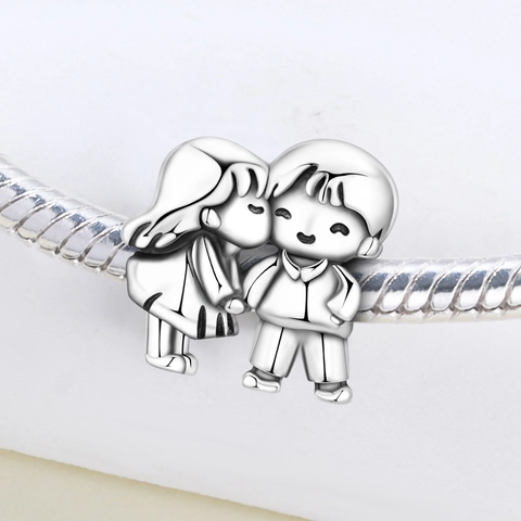 Silver Plated Cartoon Figure Charm Pendant For Bracelet Heart Nurse Doctor Graduate Chef DIY Jewelry Making Accessory Rhinestone