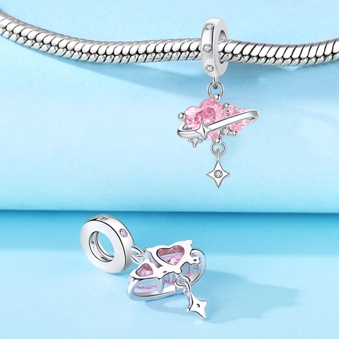 Silver Plated Family Tree House Heart Pendant Charms For Women DIY Bracelet Jewelry Making Gift Enamel Rhinestone Beads