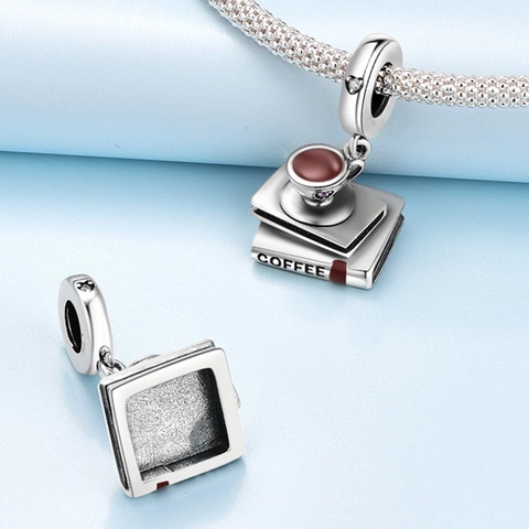 DIY Charm Beads For Bracelet Silver Plated Coffee Music Travel Sports Theme Enamel Rhinestone Pendant Charms Jewelry Accessories