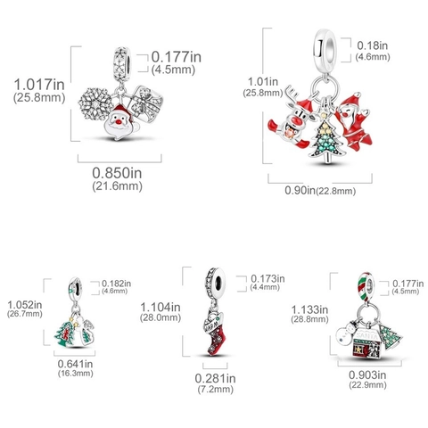Versilberte Weihnachtsserie Charms Weihnachtsmann Schneeflocke Rentier Emaille Strass Anhänger Für DIY Armband Schmuck Geschenke