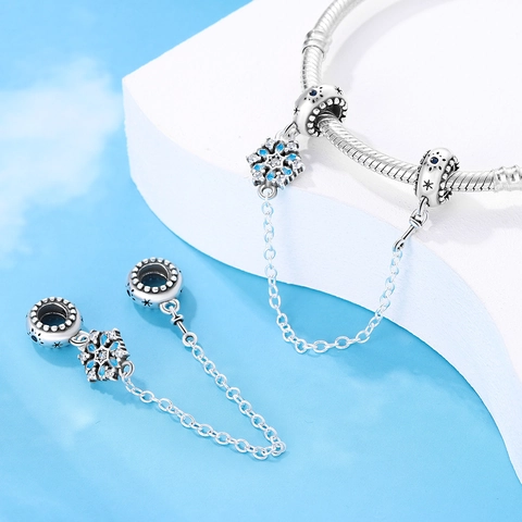 Leuchtende Hamsa-Hand Böser Blick Schneeflocke Sicherheitskette Für Charm-Armband Versilbertes Emaille Schmuckzubehör