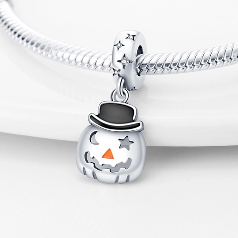 Halloween Charms For Bracelets Copper Silver Plated Enamel Pumpkin Wizard Hat Ghost Castle Spider Web Heart Pendant DIY Jewelry Making Accessories For Women