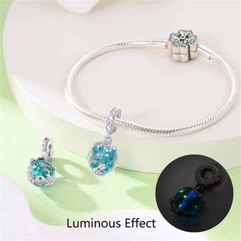 Luminous Firefly Butterfly Charm Pendant Silver Plated Enamel Zirconia DIY Jewelry Accessories For Bracelet Necklace Botanical Jewelry