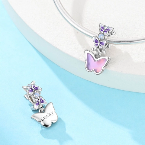 Versilberte Emaille Tier Schmetterling Bär Katze Charms Perlen Strass Sicherheitskette Anhänger Für DIY Schmuckherstellung Armband Zubehör