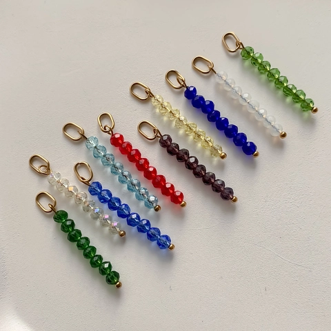 Stainless Steel French Vintage Colorful Artificial Crystal Beaded Pendants DIY Jewelry Accessories Handmade Charm Pendant