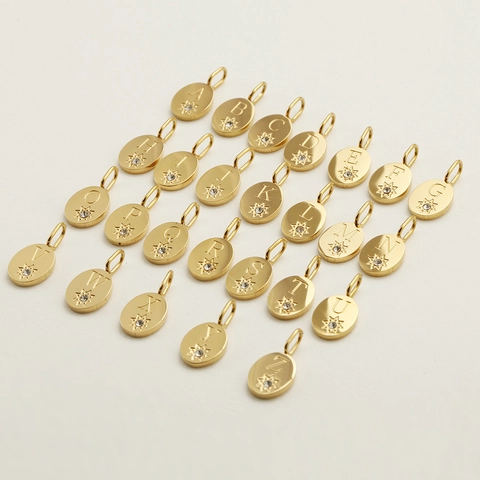 Roestvrij Staal Ovale Letter Hanger Ketting Voor Vrouwen Strass Ster A-Z Engelse Letter DIY Sieraden