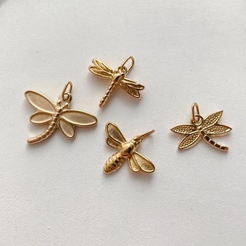 Colgantes de Acero Inoxidable Mariposa Libélula Abeja DIY Charms para Pulsera Collar Pendiente Accesorio