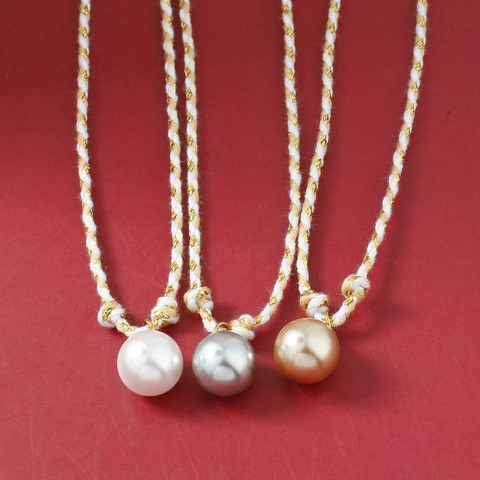 Fashion Adjustable Rope Chain Faux Artificial Pearl Pendant Necklace For Women Stainless Steel Minimalist Elegant Jewelry Accessory Gift