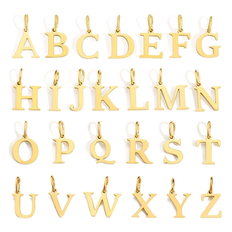 Colgante de Letra de Alfabeto A-Z de Acero Inoxidable Solo para DIY Collar Pulsera Fabricación de Joyas Oro Plata Oro Rosa Minimalista Accesorios de Joyería