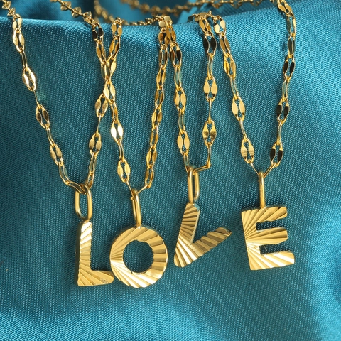 Roestvrij Staal Initial Alfabet Hanger Halsketting Voor Dames Heren Sunburst Patroon Straling Textuur Lipketting Mode Sieraden
