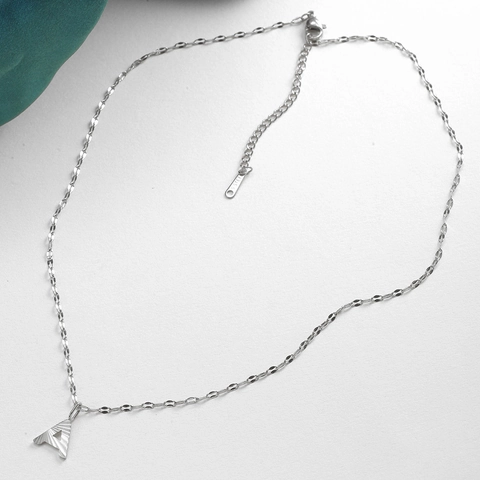 Minimalist Stainless Steel Initial Letter Pendant Necklace Sunray Texture Alphabet Name Choker Fashion Jewelry For Women