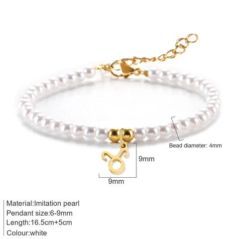 Roestvrijstalen Sterrenbeeld Hanger Kunstparelarmband Voor Dames Minimalistische Constellatie Bedeltjes Verstelbare Ketting Cadeau