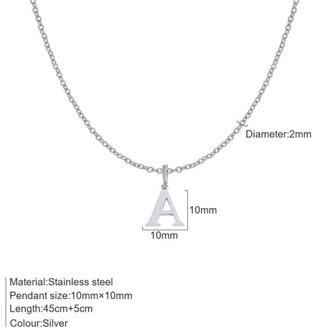 Minimalistische Roestvrijstalen Initiaal Alfabet Hanger Halsketting Voor Dames Heren Gepolijst Goud Zilver Vergulde Sleutelbeenketing Sieraden