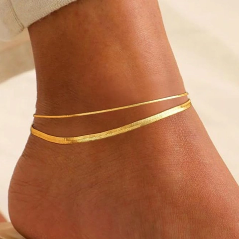 Tobillera de Acero Inoxidable para Mujer Cadenas Minimalistas Estilo Bohemio Joyería de Pies de Playa Ajustable Regalo