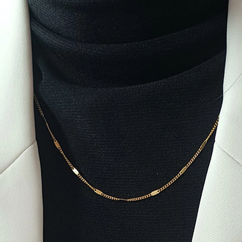 Mode Edelstahl Panzerkette Halskette Mit Metallblechen Und Perlen Für Damen Minimalistisch Pendeln Täglich Gold Silber Schmuck