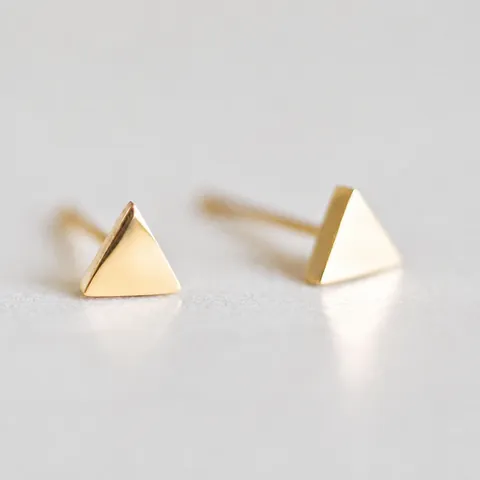Minimalist 316L Stainless Steel Triangle Stud Earrings PVD Gold Plated Geometric Small Fashion Daily Jewelry For Women