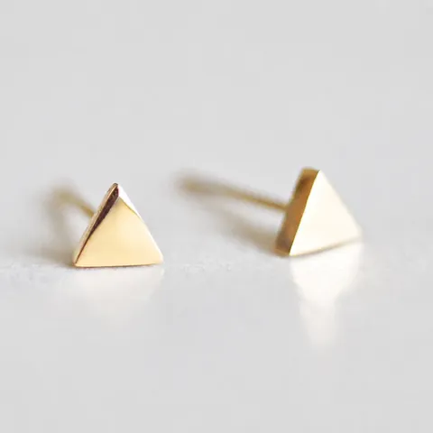 Minimalist 316L Stainless Steel Triangle Stud Earrings PVD Gold Plated Geometric Small Fashion Daily Jewelry For Women