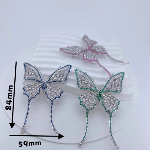 Lussuosa Spilla a Farfalla in Rame e Zirconia Elegante Spilla Animale Con Intarsio Completo di Strass per Gioielli da Matrimonio Donna
