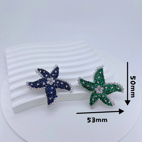 Broche Étoile de Mer de Luxe en Cuivre Avec Zirconia Étoile de Mer Scintillante Broche Pour Femme Bijoux de Mode Style Océan