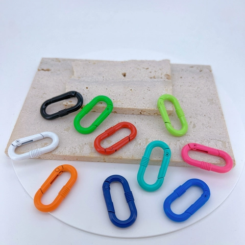 Minimalistische Kupfer Emaille Ovale Karabiner Glieder DIY Schmuckverbinder Federverschluss Für Halskette Armband Taschenzubehör