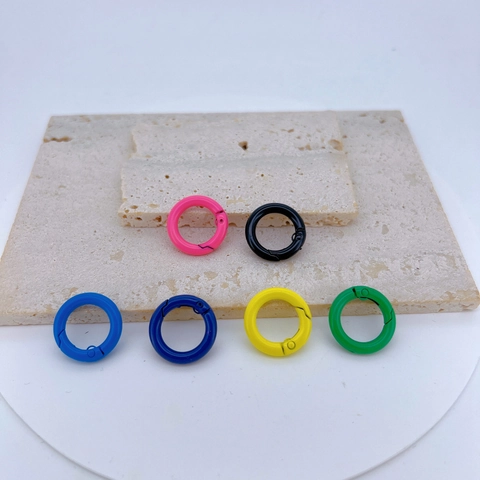 Round Copper Spring O-Ring Clasps Lacquered Multicolor Open Jump Rings For DIY Jewelry Making Keychains Necklace Connector