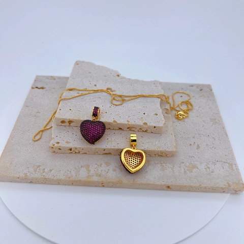 Heart Shaped Pendant Only Without Chain Copper Rhinestone Micro Pave Electroplated Fashion Jewelry For Women