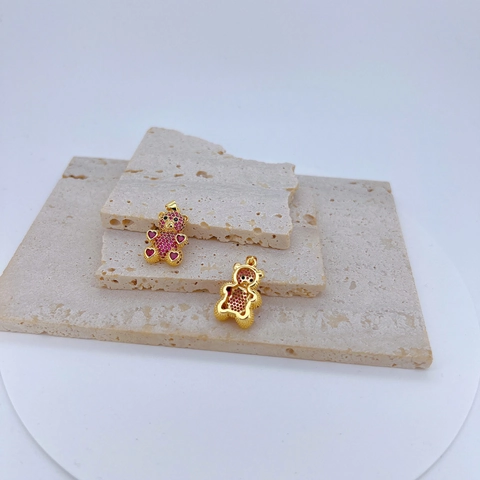 Pendentif Ours en Cuivre et Zirconia Minimaliste Seul Sans Chaîne Forme Animale Mignonne Bijoux de Mode Pour Femme Cadeau