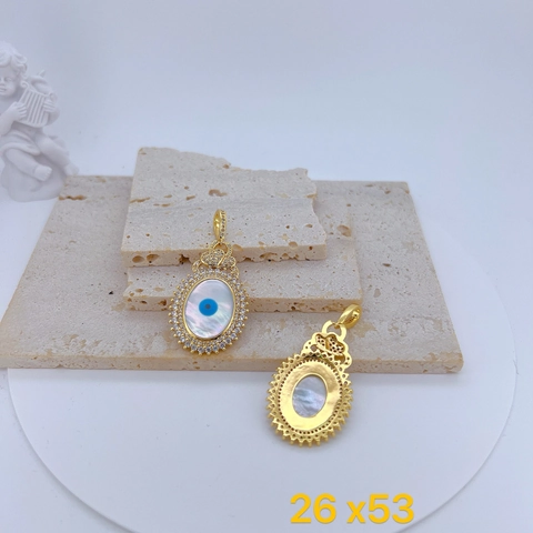 Copper Gold Plated Evil Eye Pendants With Artificial Pearl And Rhinestone Individual Trend Enamel Jewelry Making DIY Charms For Women