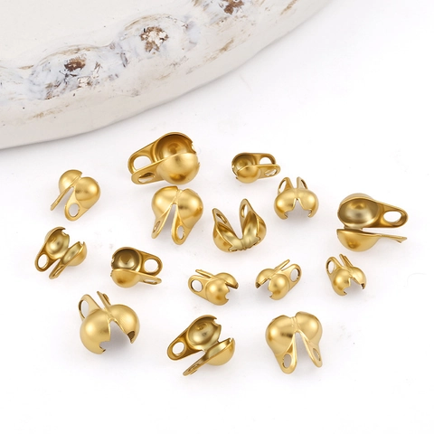 Stainless Steel Ball Chain Connector Clamshell Bead Tips End Covers For Jewelry Making DIY Crafting Findings Accessory