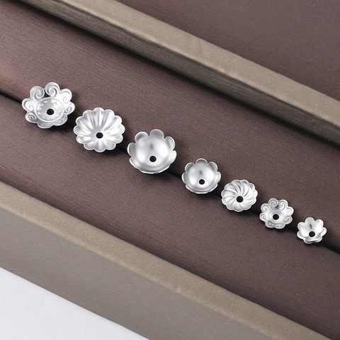 Edelstahl Blütenblatt Perlenkappen Für DIY Schmuckherstellung Zubehör Hohle Metall Spacer Für Armbänder Halsketten