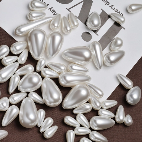 ABS Teardrop Pearl Beads Half Hole Artificial Pearl Teardrop Beads For DIY Jewelry Making Earrings Necklace Accessories