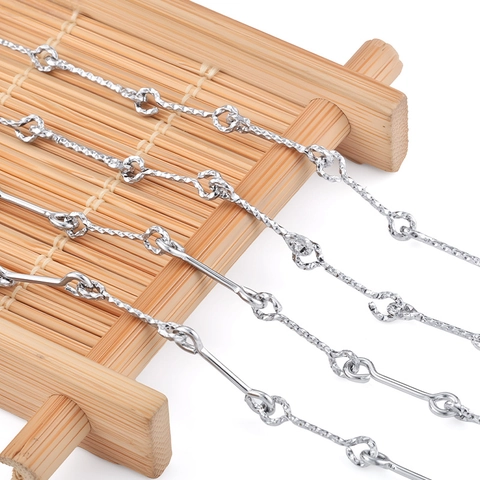 Polished Stainless Steel DIY Jewelry Chain Textured Bamboo Bar Link Non-fading Waterproof Chain For Necklace Bracelet Making