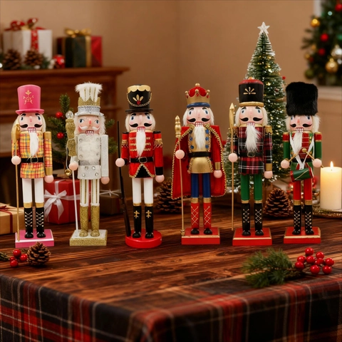 Traditioneller 40cm Holz Nussknacker Soldat König Weihnachtsschmuck Handgefertigte Festliche Puppe Home Decor Geschenk
