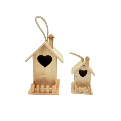 Handgemachtes Vogelhaus Aus Holz Dekoration Zum Aufhängen Für Den Garten Herzförmiges DIY Holzhäuschen Zum Bemalen Vogelhaus Heimdekor