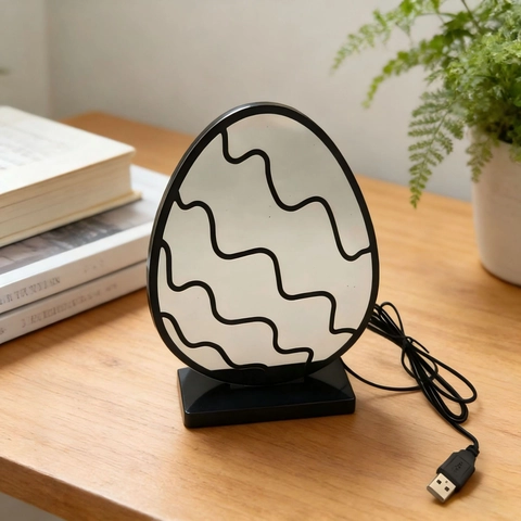 RGB LED Infinity Mirror Tunnel Lamp Easter Egg Shape Night Light USB Powered Creative Home Decor Festive Mood Light
