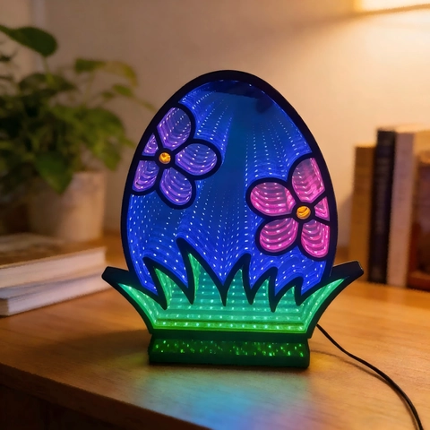 Osterei LED Unendlichkeitsspiegel Tunnel Lampe Kreative 3D Blumen Deko Nachtlicht Für Haus Festival USB Stromversorgung