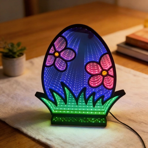 Osterei LED Unendlichkeitsspiegel Tunnel Lampe Kreative 3D Blumen Deko Nachtlicht Für Haus Festival USB Stromversorgung