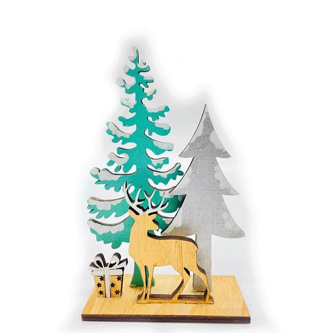 Weihnachtsbaum Elch Desktop Ornament Aus Holz Laserschnitt Holz Rentier Miniaturszene Für Party Zuhause Feiertag Deko Geschenk