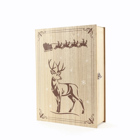 Calendario dell Avvento in Legno Con Luce LED 24 Cassetti MDF Ornamento Natalizio per Decorazione Tavola Casa